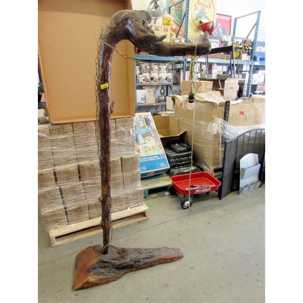 6' Tall Lacquered Tree Limb Yard Lamp