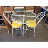 Image 1 : Glass Topped Metal Ice Cream Table & 2 Chairs