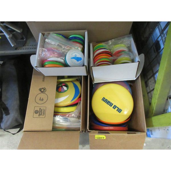 4 Boxes of Assorted Flying Disc Toys - 50+ total