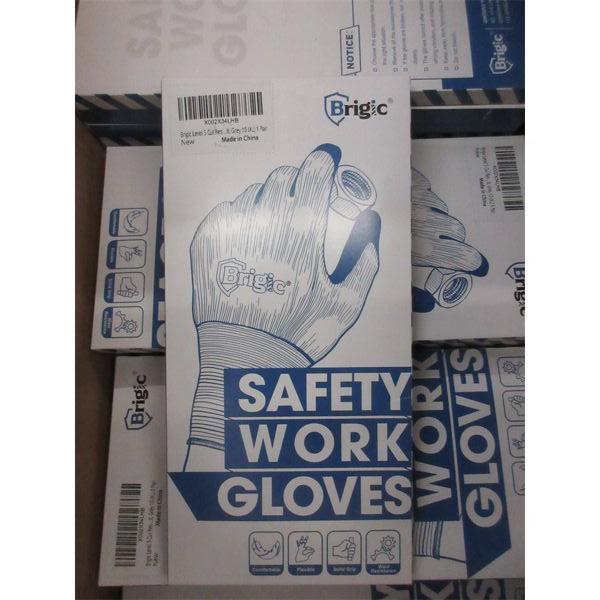 12 New Pairs of XXL Brigic Work Gloves- Rubber Palm