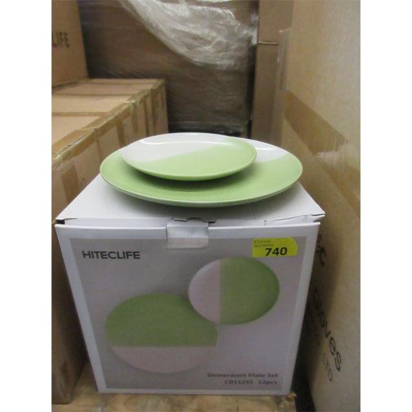 Set of 12 New Dinnerware Plates - Bright Green