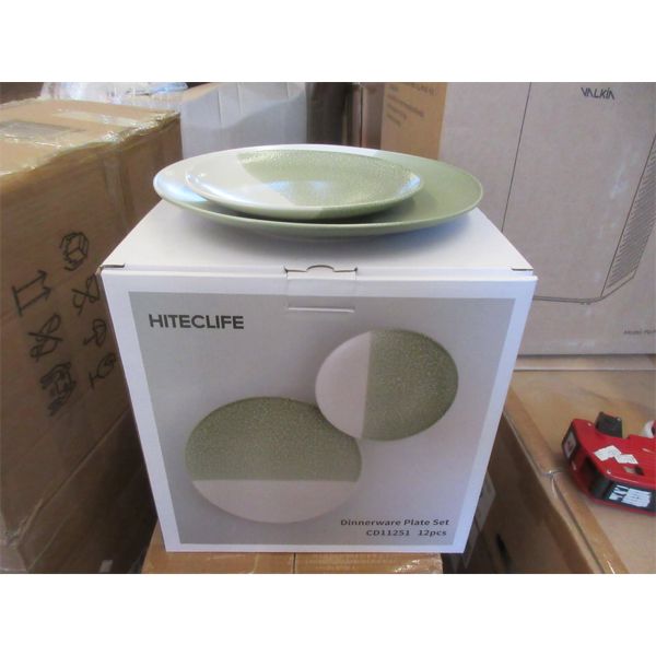 Set of 12 New Dinnerware Plates - Bean Green