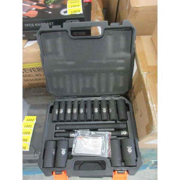 New 1/2  Deep Drive Impact Socket Set w/ Extension Bar