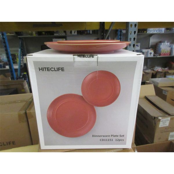 Set of 12 New Dinnerware Plates - Russet Red