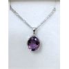 Image 1 : Amethyst & Diamond Pendant in Sterling Silver