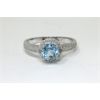 Image 1 : 1 CT Blue Topaz & Diamond Solitaire Ring - Size 7