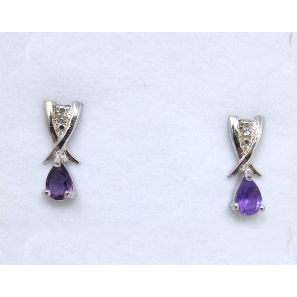 New Amethyst & Diamond Sterling Silver Earrings