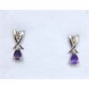 Image 1 : New Amethyst & Diamond Sterling Silver Earrings