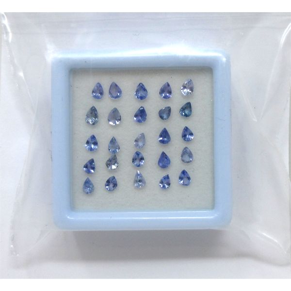 25 Loose Pear-Cut Tanzanite Gemstones 