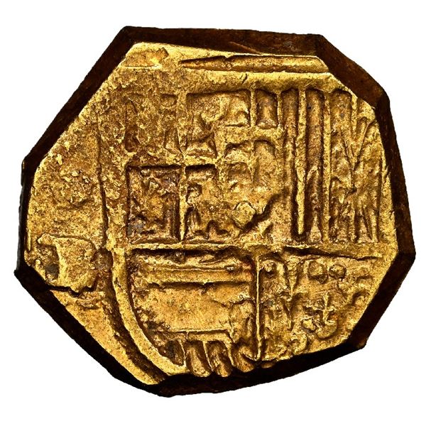 Seville, Spain, gold cob 2 escudos, Philip III, assayer B, NGC MS 62.