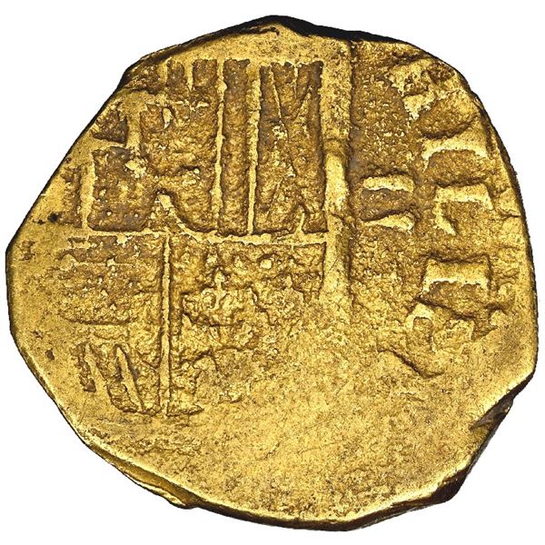 Seville, Spain, gold cob 2 escudos, Philip III, assayer not visible, NGC MS 62.