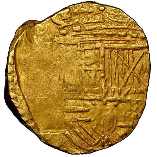 Bogota, Colombia, gold cob 2 escudos, 1646 (R), rare, NGC MS 61.