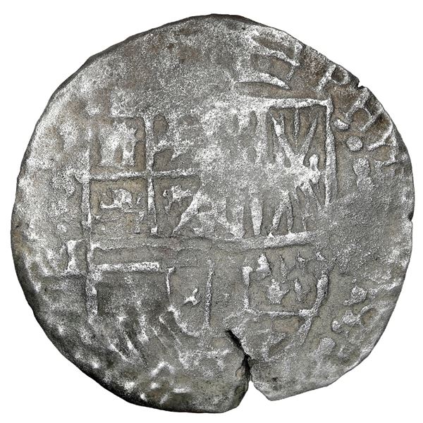 Potosi, Bolivia, cob 8 reales, Philip III, assayer M (pre-dated type), no Grade ("12 points"), with 