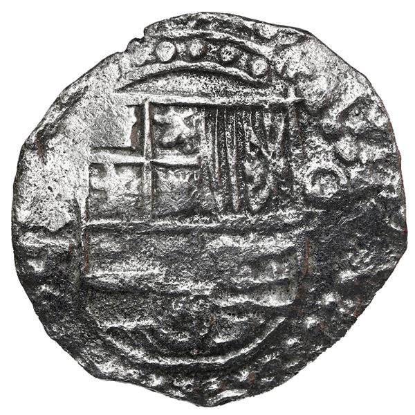 Potosi, Bolivia, cob 8 reales, Philip III, assayer T, Grade 2.