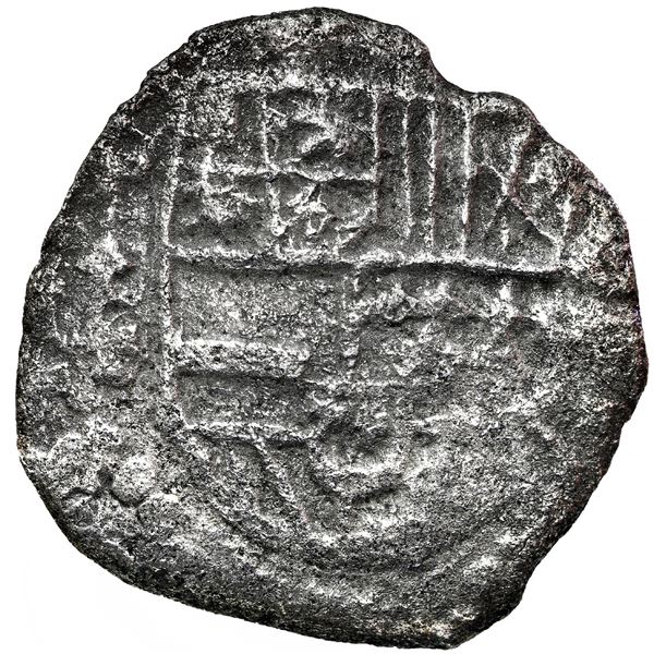 Potosi, Bolivia, cob 8 reales, Philip III, assayer T, Grade 3.