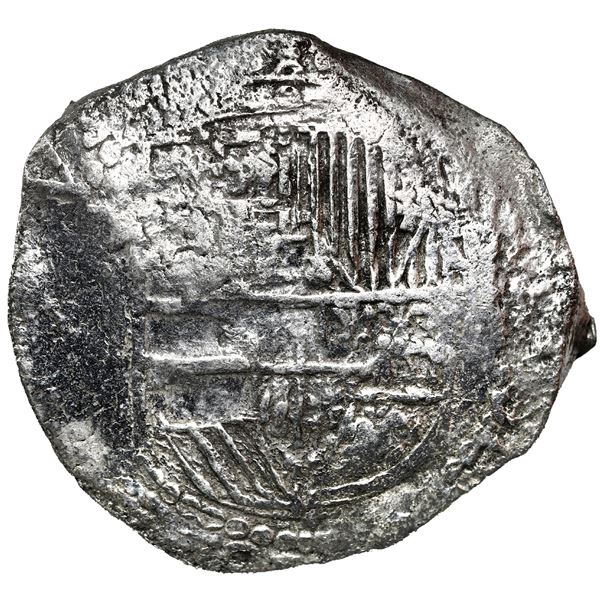 Potosi, Bolivia, cob 8 reales, Philip III, assayer not visible, Grade 2.