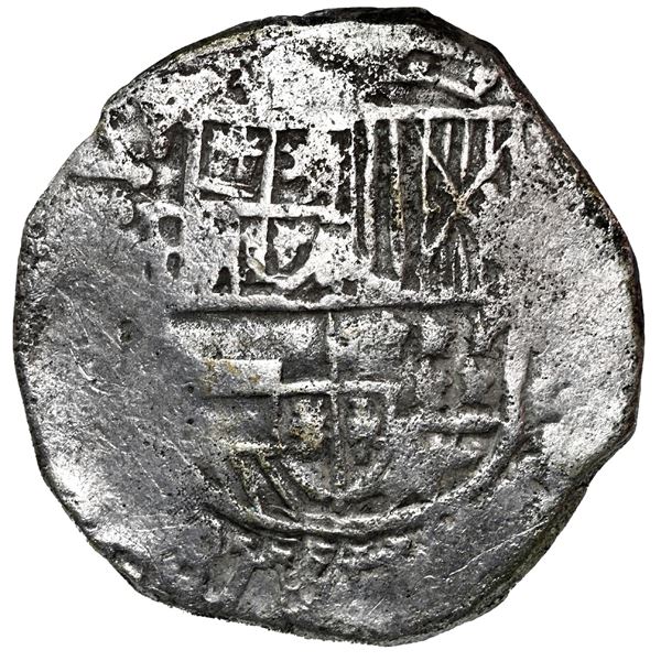 Potosi, Bolivia, cob 8 reales, Philip III, assayer not visible, Grade 2.