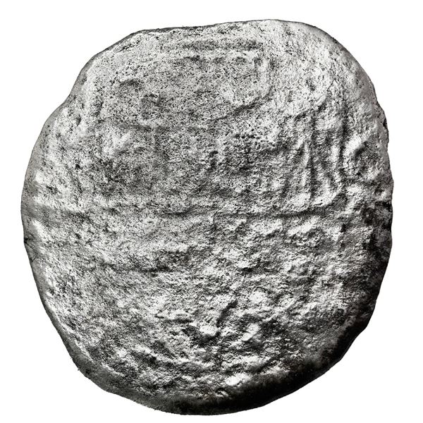 Potosi, Bolivia, cob 8 reales, Philip III, assayer not visible, no Grade ("9 points"), with hand-sig