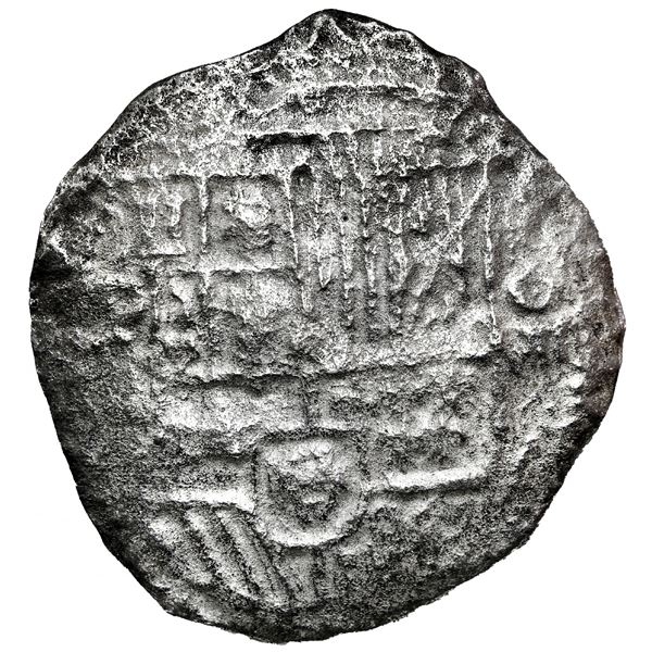 Potosi, Bolivia, cob 8 reales, Philip III, assayer not visible, Grade 3, with partially hand-signed