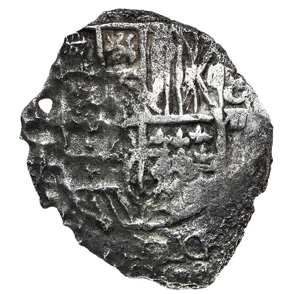 Potosi, Bolivia, cob 8 reales, Philip III, assayer not visible, Grade 3.