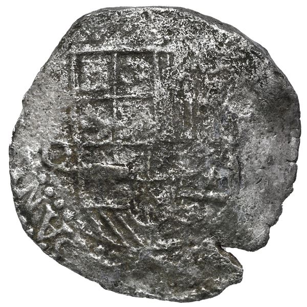 Potosi, Bolivia, cob 4 reales, Philip III, assayer Q, Grade 2.