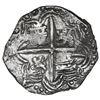 Image 2 : Potosi, Bolivia, cob 4 reales, 1617 M, with P-O-M to left of shield (very rare), Grade 1.