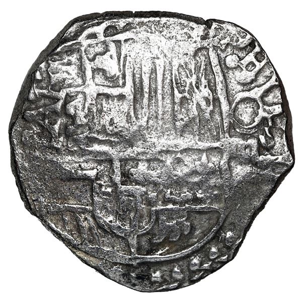 Potosi, Bolivia, cob 4 reales, Philip III, assayer not visible, Grade 1.