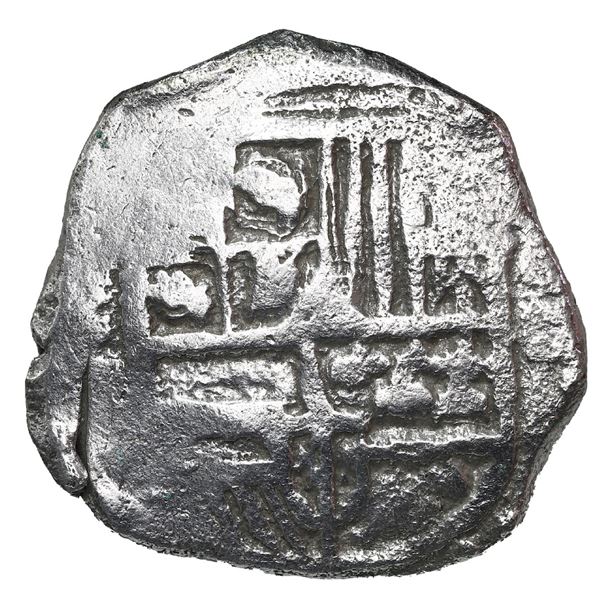 Potosi, Bolivia, cob 4 reales, Philip III, assayer not visible, Grade 1.