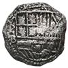 Image 1 : Potosi, Bolivia, cob 2 reales, Philip II, assayer B (3rd or 4th period), Grade 2.