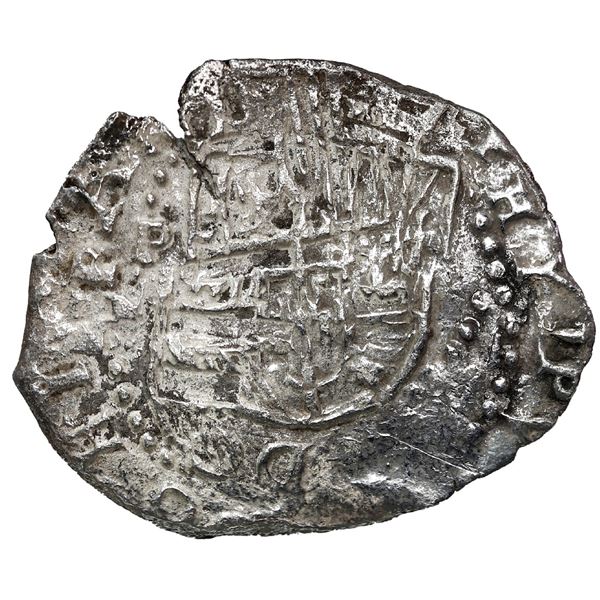 Potosi, Bolivia, cob 2 reales, Philip III, assayer not visible, Grade 3.