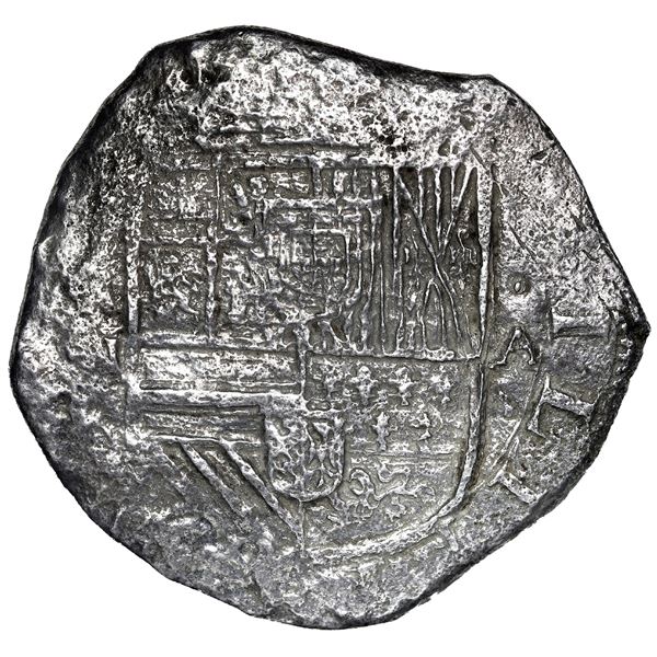 Bogota, Colombia, cob 8 reales, Philip IV, (1622) A, mintmark RN, rare, no Grade.