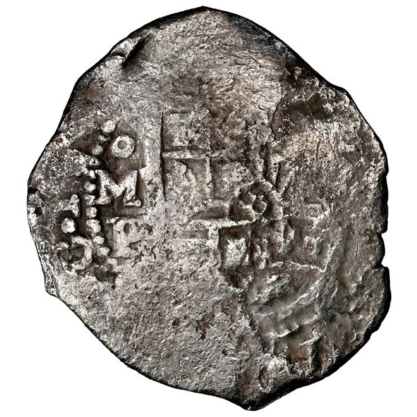 Mexico City, Mexico, cob 8 reales, Philip IV, assayer P, NGC VF details / sea salvaged / Concepcion