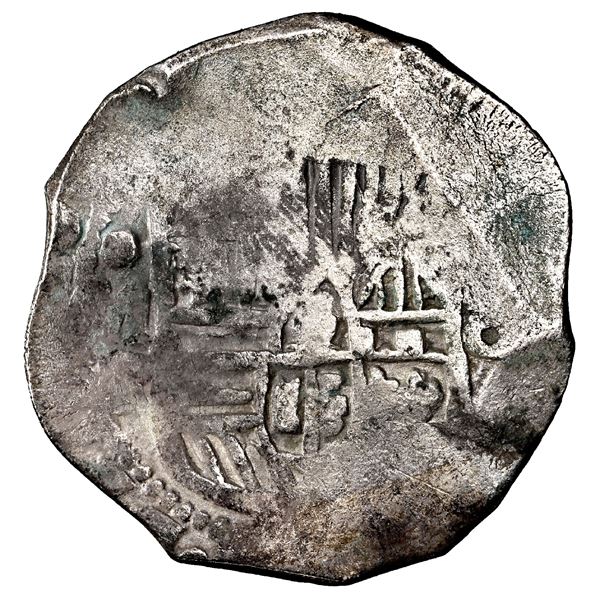 Mexico City, Mexico, cob 8 reales, Philip IV, assayer P, NGC VF details / saltwater damage / Concepc
