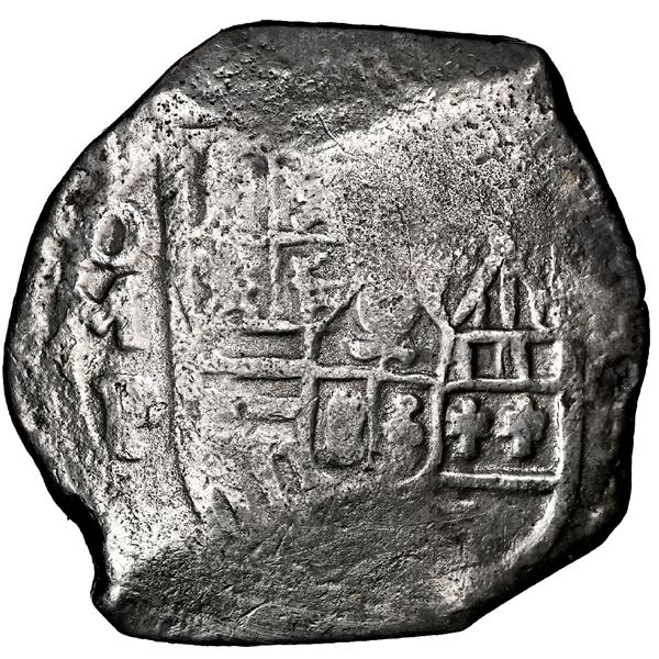 Mexico City, Mexico, cob 8 reales, Philip IV, assayer P, NGC VF details / saltwater damage / Concepc