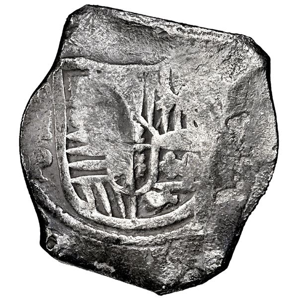Mexico City, Mexico, cob 8 reales, Philip IV, assayer P, NGC VF details / saltwater damage / Concepc