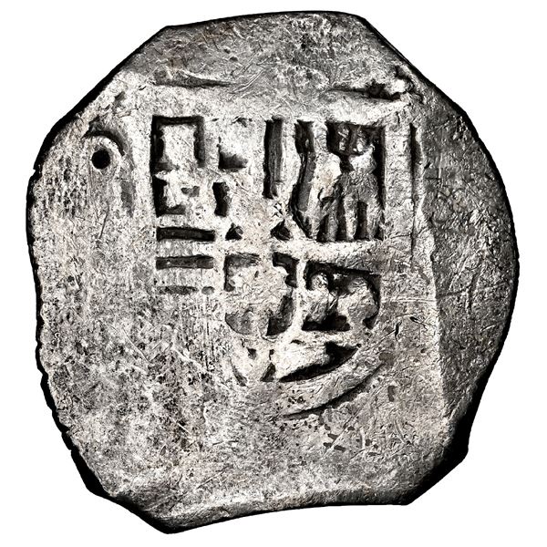 Mexico City, Mexico, cob 8 reales, Philip IV, assayer not visible (P), NGC VF details / saltwater da