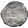 Image 1 : Potosi, Bolivia, cob 8 reales, Philip IV, assayer T (early 1640s), quadrants of cross transposed, NG