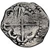 Image 2 : Potosi, Bolivia, cob 8 reales, Philip IV, assayer T (early 1640s), quadrants of cross transposed, NG