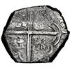 Image 2 : Bogota, Colombia, cob 2 reales, Philip IV, assayer P below mintmark NR to left, quadrants of cross t