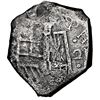 Image 1 : Bogota, Colombia, cob 2 reales, Philip IV, assayer not visible, quadrants of cross transposed, NGC V