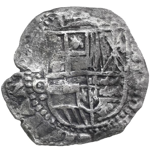 Potosi, Bolivia, cob 8 reales, 1650 O, with crowned-L countermark on cross, ex-Armstrong.