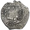 Image 1 : Potosi, Bolivia, cob 8 reales, (1651-2) E, with crowned-L countermark on cross, NGC VF details / sal