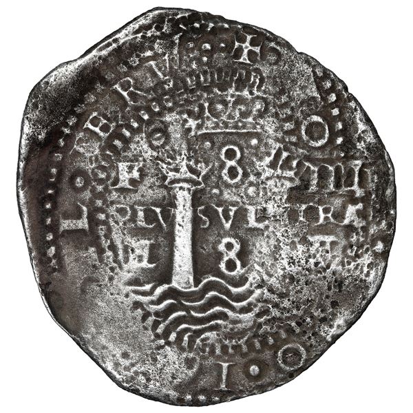 Potosi, Bolivia, cob 8 reales, 1652 E Transitional Type IV/A, ex-McClung.