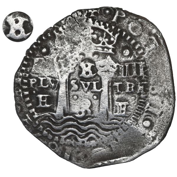 Potosi, Bolivia, cob 8 reales, 1652 E Transitional Type IV/A, variety with 8/E denomination, ex-McCl