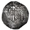 Image 1 : Potosi, Bolivia, cob 8 reales, 1654 E, retrograde 4 in date (rare), PH at top, Mastalir Plate.