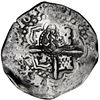 Image 2 : Potosi, Bolivia, cob 8 reales, 1649 Z, with crowned-L countermark on cross, NGC VF details / saltwat