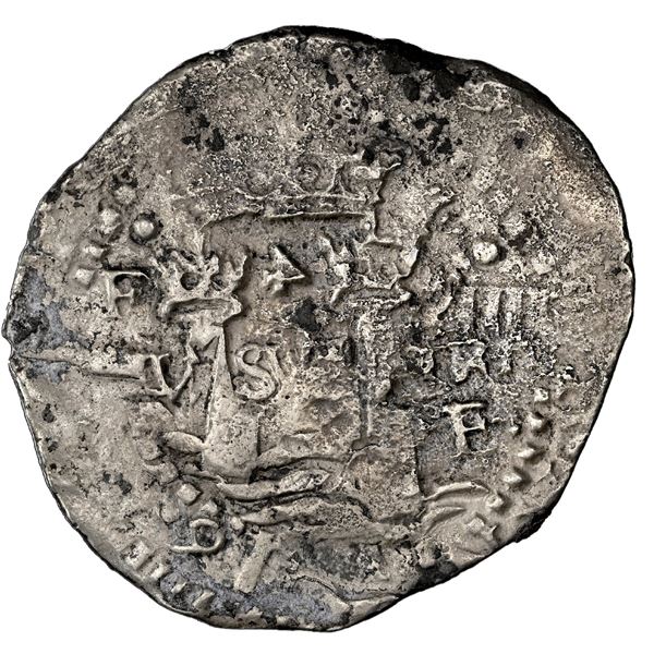 Potosi, Bolivia, cob 4 reales, 1652 E Transitional, McLean Type II/A with retrograde denomination 4,