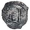 Image 1 : Potosi, Bolivia, cob 8 reales, 1679 V, mintmark and assayer transposed on pillars side, rare.