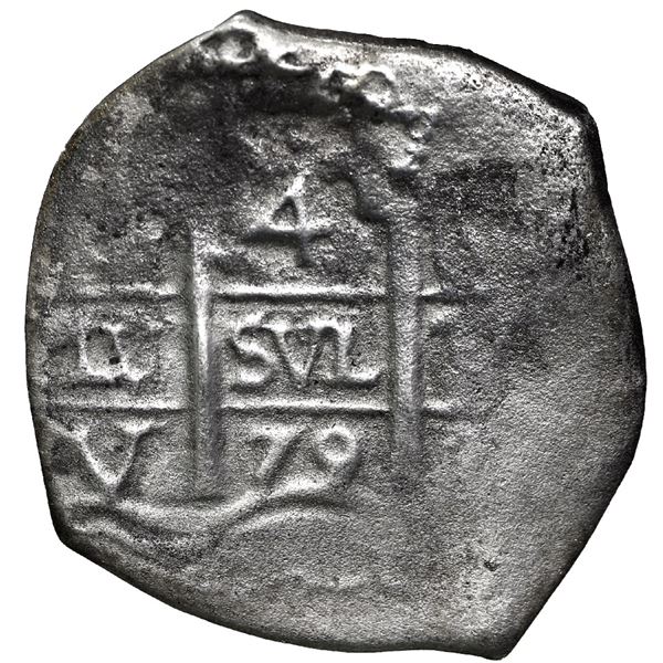 Potosi, Bolivia, cob 4 reales, 1679 V.