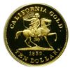 Image 1 : USA, .887-fine California gold commemorative restrike $10, 1857/0 (struck in 2002), Justh & Hunter (